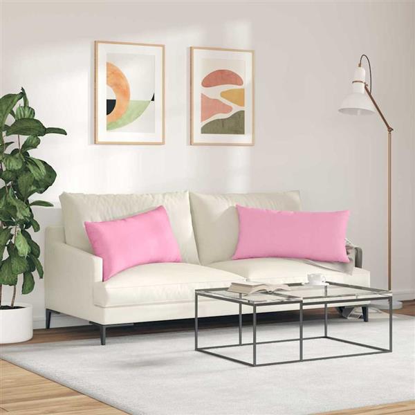 Grote foto vidaxl sofa kussens 2 pcs roze 80 x 40 cm stof huis en inrichting woningdecoratie