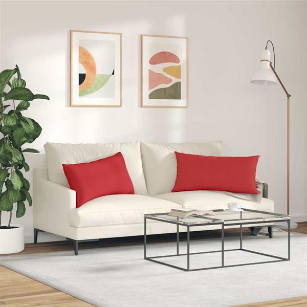 Grote foto vidaxl sofa kussens 2 pcs rood 80 x 40 cm stof huis en inrichting woningdecoratie