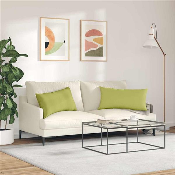 Grote foto vidaxl sofa kussens 2 pcs lichtgroen 80 x 40 cm stof huis en inrichting woningdecoratie