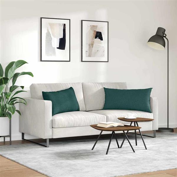 Grote foto vidaxl sofa kussens 2 pcs donkergroen 80 x 40 cm stof huis en inrichting woningdecoratie