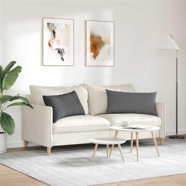 Grote foto vidaxl sofa kussens 2 pcs donkergrijs 80 x 40 cm stof huis en inrichting woningdecoratie