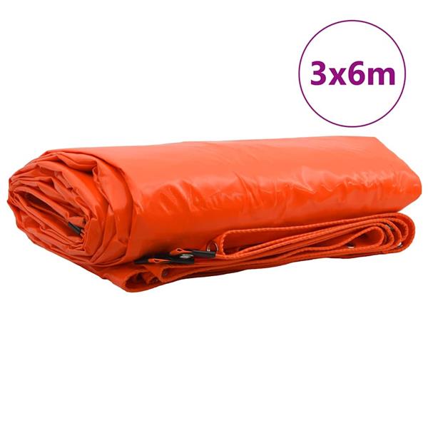 Grote foto vidaxl zeil 650g m oranje 3 x 6 m canvas met pvc coating doe het zelf en verbouw materialen en producten