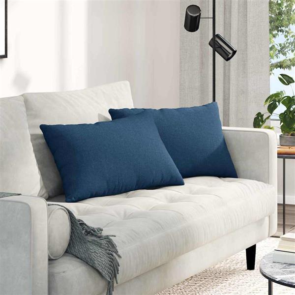 Grote foto vidaxl sofa kussens 2 pcs blauw 60 x 40 cm stof huis en inrichting woningdecoratie
