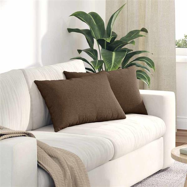 Grote foto vidaxl sofa kussens 2 pcs bruin 60 x 40 cm stof huis en inrichting woningdecoratie