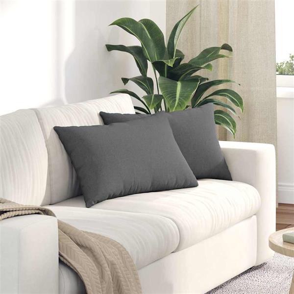 Grote foto vidaxl sofa kussens 2 pcs donkergrijs 60 x 40 cm stof huis en inrichting woningdecoratie