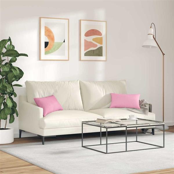 Grote foto vidaxl sofa kussens 2 pcs roze 50 x 30 cm stof huis en inrichting woningdecoratie