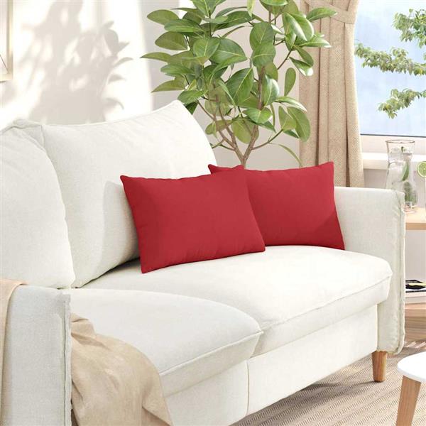 Grote foto vidaxl sofa kussens 2 pcs rood 50 x 30 cm stof huis en inrichting woningdecoratie