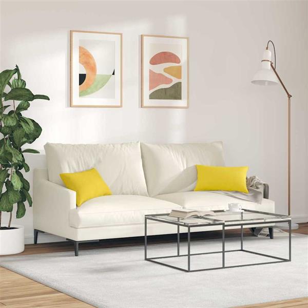 Grote foto vidaxl sofa kussens 2 pcs lichtgeel 50 x 30 cm stof huis en inrichting woningdecoratie