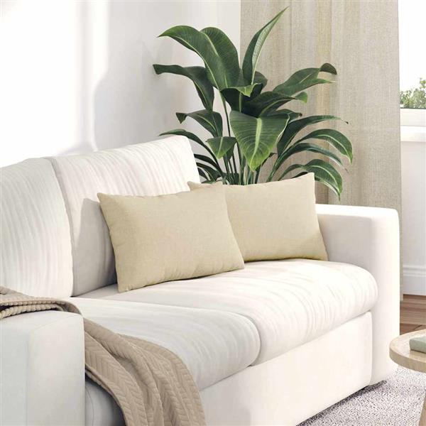 Grote foto vidaxl sofa kussens 2 pcs cr me 50 x 30 cm stof huis en inrichting woningdecoratie