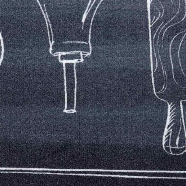 Grote foto vidaxl keuken vloerkleed zwart 150 x 45 cm fluweel tuin en terras overige tuin en terras