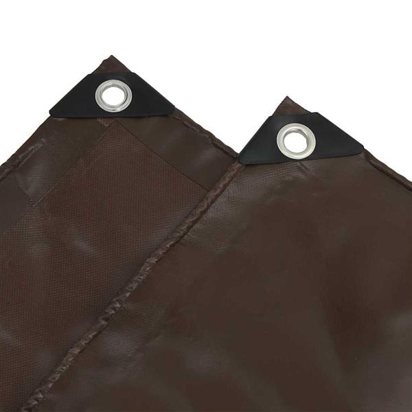 Grote foto vidaxl zeil 650g m bruin 4 x 6 m canvas met pvc coating doe het zelf en verbouw materialen en producten