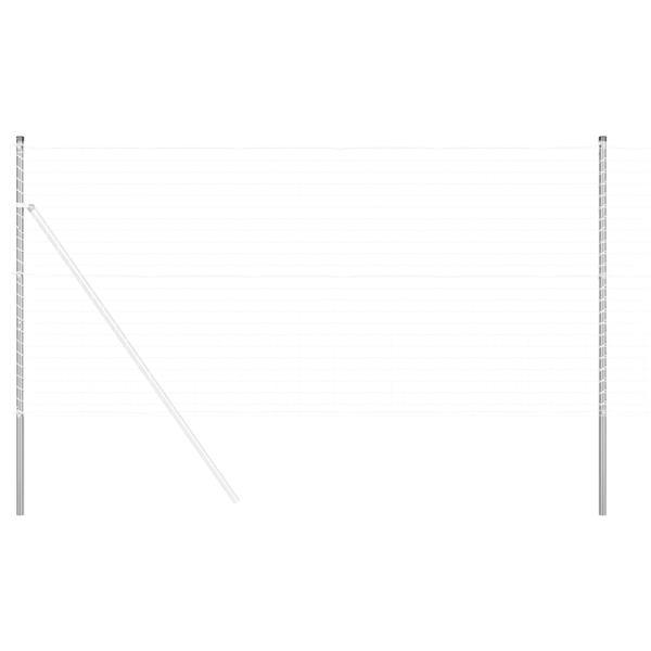 Grote foto vidaxl afrasteringspaal 2 pcs zilver poedergecoat staal tuin en terras overige tuin en terras