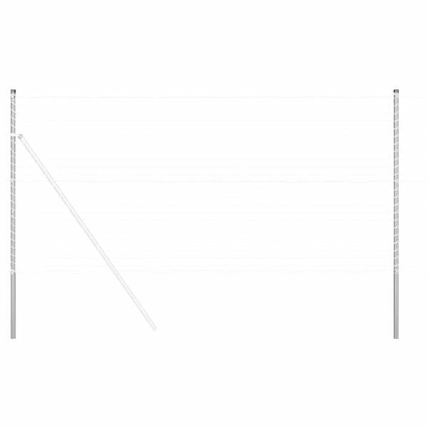 Grote foto vidaxl afrasteringspaal 2 pcs zilver poedergecoat staal tuin en terras overige tuin en terras