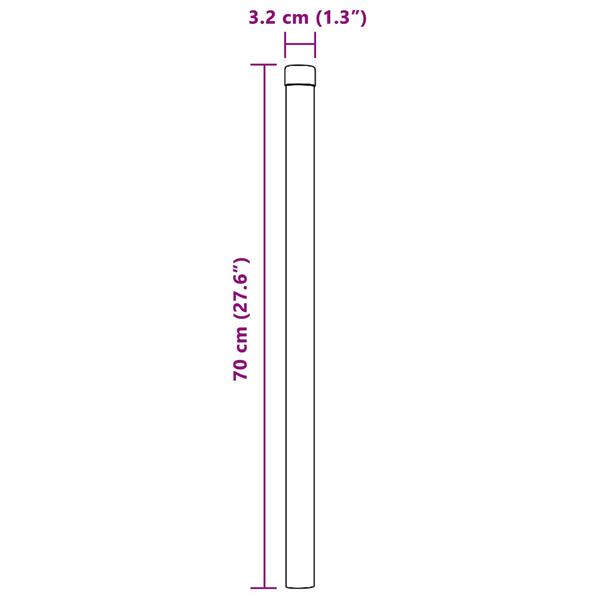 Grote foto vidaxl afrasteringspaal 12 pcs zilver 70 cm poedergecoat staal tuin en terras overige tuin en terras