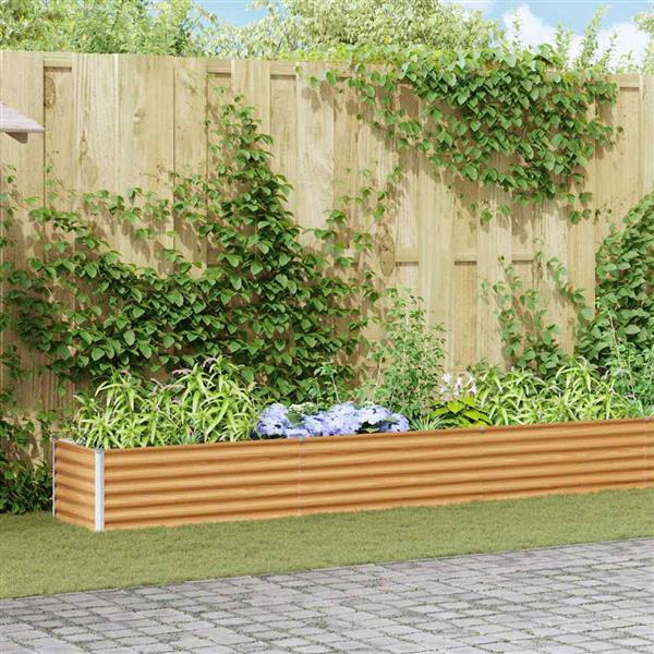 Grote foto vidaxl verhoogde plantenbak 970 x 50 x 36 cm gegalvaniseerd staal tuin en terras overige tuin en terras