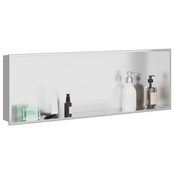 Grote foto vidaxl douche niche zilver 90 x 30 x 9 5 cm roestvrij staal huis en inrichting complete badkamers
