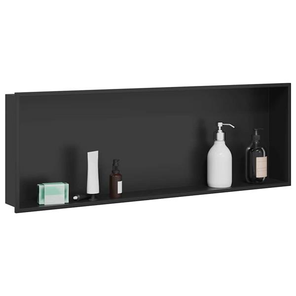 Grote foto vidaxl douche niche zwart 90 x 30 x 9 5 cm roestvrij staal huis en inrichting complete badkamers