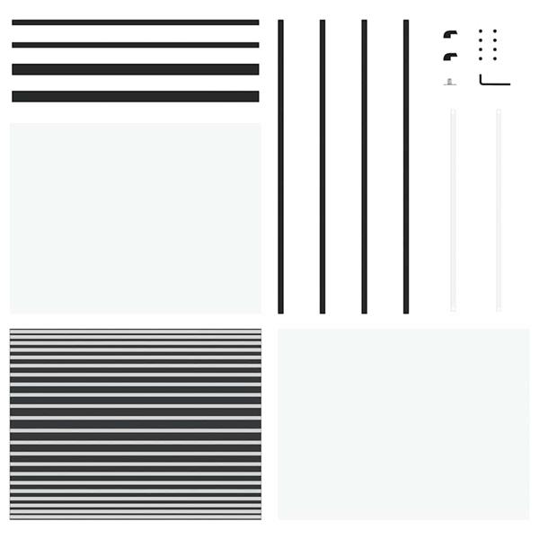 Grote foto vidaxl glazen deur gestreept zwart 90 x 2 x 205 cm aluminium doe het zelf en verbouw deuren en horren