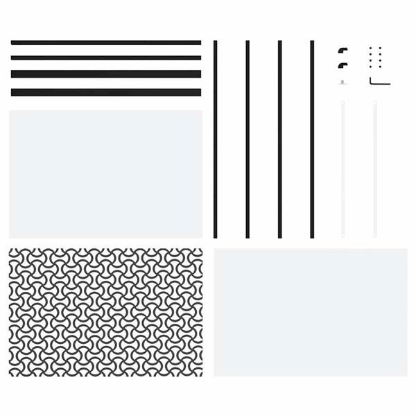 Grote foto vidaxl glazen deur fretwerk zwart 90 x 2 x 205 cm aluminium doe het zelf en verbouw deuren en horren