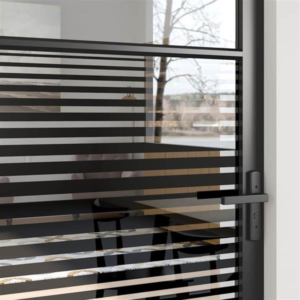 Grote foto vidaxl glazen deur gestreept zwart 76 x 3.5 x 201.5 cm aluminium doe het zelf en verbouw deuren en horren