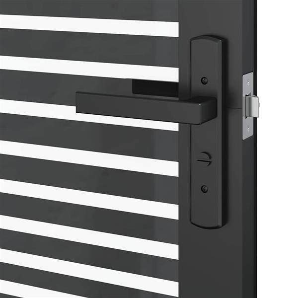Grote foto vidaxl glazen deur gestreept zwart 76 x 3.5 x 201.5 cm aluminium doe het zelf en verbouw deuren en horren