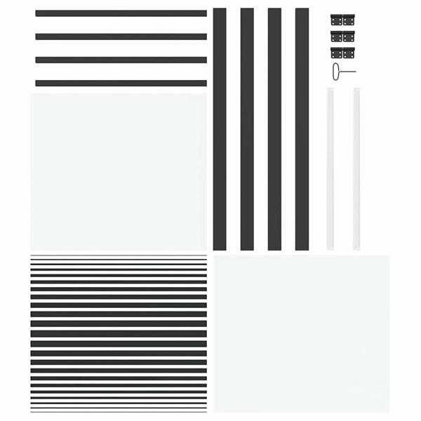 Grote foto vidaxl glazen deur gestreept zwart 76 x 3.5 x 201.5 cm aluminium doe het zelf en verbouw deuren en horren