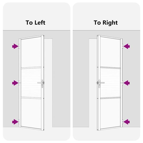 Grote foto vidaxl glazen deur gestreept zwart 76 x 3.5 x 201.5 cm aluminium doe het zelf en verbouw deuren en horren