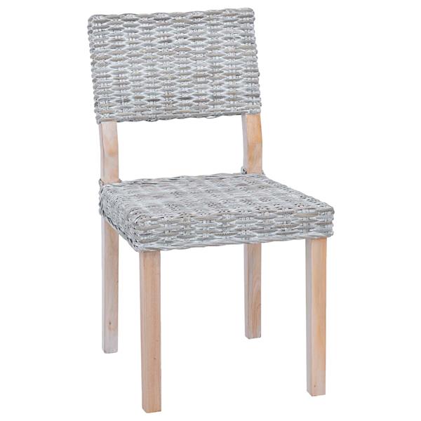 Grote foto vidaxl eetkamerstoel 2 pcs wit gewassen 46 x 55 x 84 cm kubu rattan huis en inrichting stoelen