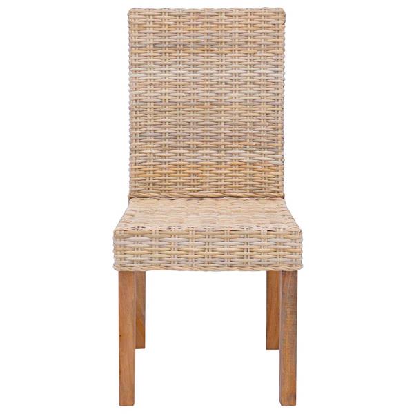 Grote foto vidaxl eetkamerstoel 2 pcs naturel 45 x 54 x 93 cm massief mahoniehout huis en inrichting stoelen