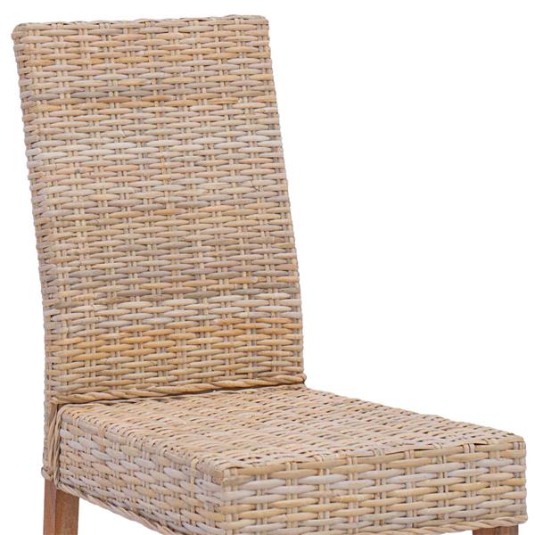 Grote foto vidaxl eetkamerstoel 2 pcs naturel 45 x 54 x 93 cm massief mahoniehout huis en inrichting stoelen