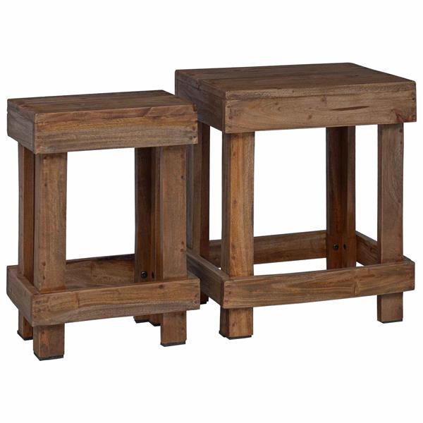 Grote foto vidaxl plantenstandaard 2 pcs bruin 70 x 11 x 27 cm mahoniehout tuin en terras overige tuin en terras
