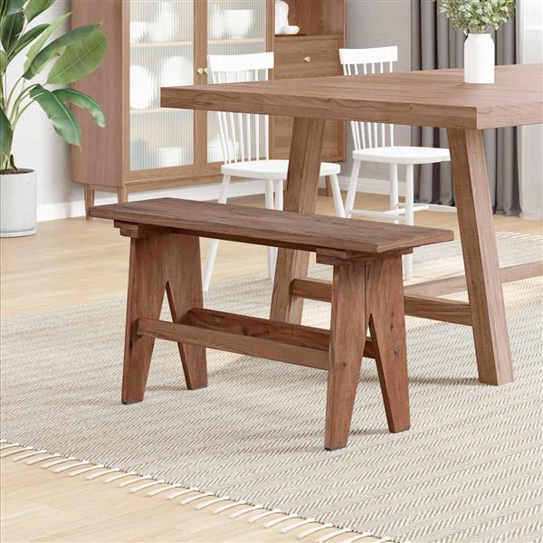 Grote foto vidaxl bank naturel 100 x 30 x 51 cm massief gerecycled hout huis en inrichting overige huis en inrichting