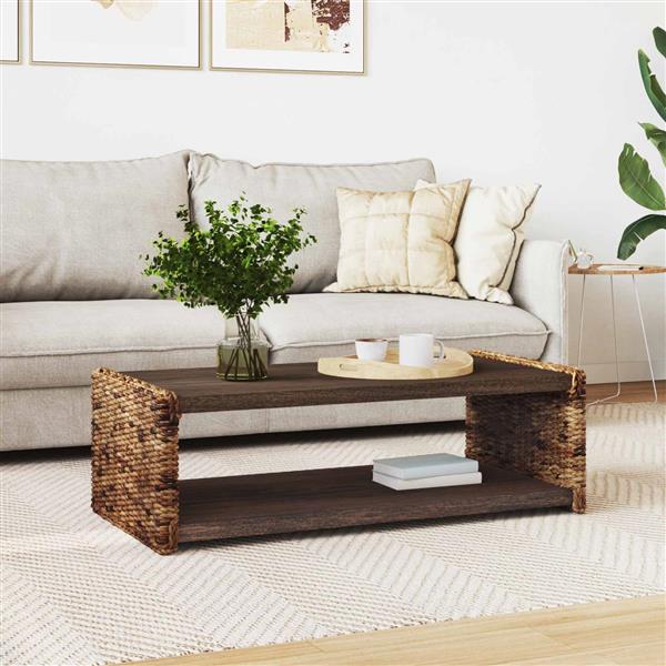 Grote foto vidaxl salontafel naturel 110 x 55 x 35 cm massief mahoniehout huis en inrichting eettafels