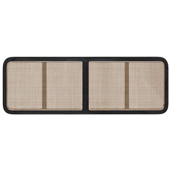 Grote foto vidaxl hoofdbord met hoofdeinde zwart 160 x 55 x 3 cm rattan antiek en kunst stoelen en banken