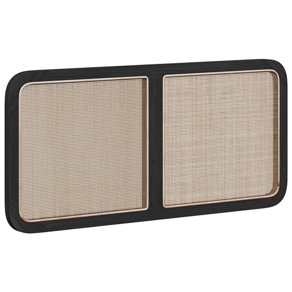 Grote foto vidaxl hoofdbord met hoofdeinde zwart 120 x 55 x 3 cm rattan antiek en kunst stoelen en banken