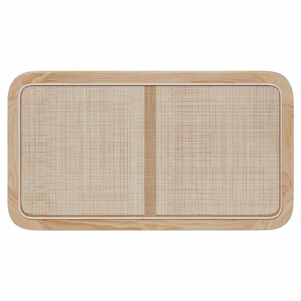 Grote foto vidaxl hoofdbord met hoofdeinde naturel 100 x 55 x 3 cm rattan antiek en kunst stoelen en banken