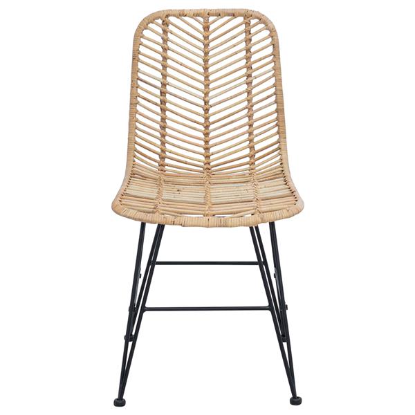 Grote foto vidaxl eetkamerstoel 2 pcs naturel 44 x 47 x 85 cm riet en ijzer huis en inrichting stoelen