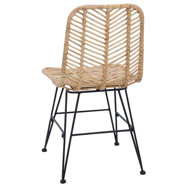 Grote foto vidaxl eetkamerstoel 2 pcs naturel 44 x 47 x 85 cm riet en ijzer huis en inrichting stoelen