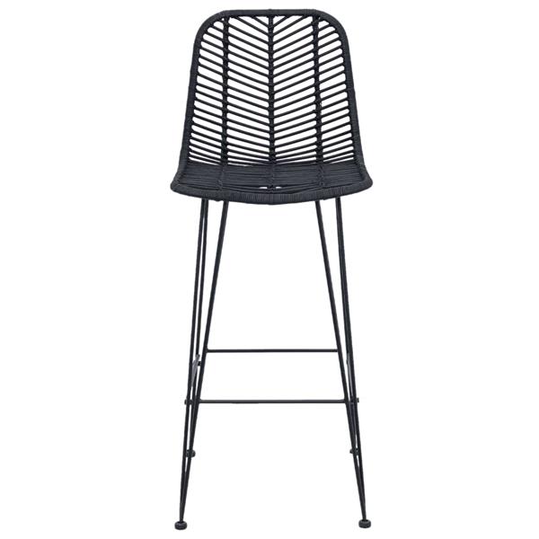 Grote foto vidaxl barkruk 2 pcs zwart 44 5 x 53 x 111 cm riet en ijzer huis en inrichting krukken en barkrukken