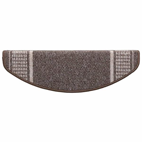 Grote foto vidaxl zelfklevende trapmatten halfrond 15 pcs bruin 65 x 21 x 4 cm huis en inrichting overige huis en inrichting