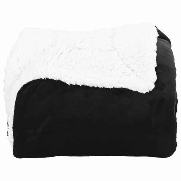 Grote foto vidaxl gooi deken zwart 220 x 240 cm fleece huis en inrichting bedden