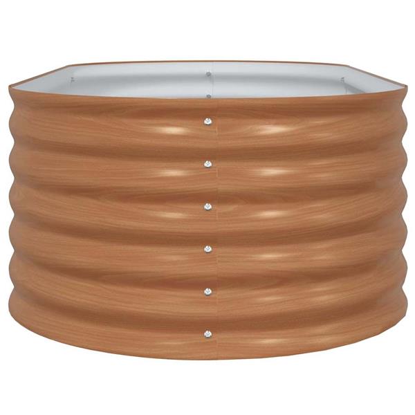 Grote foto vidaxl verhoogd bed bruin 160 x 80 x 44 cm staal tuin en terras overige tuin en terras