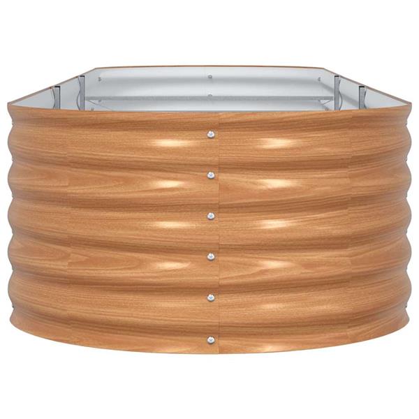 Grote foto vidaxl verhoogd bed bruin 320 x 80 x 44 cm staal tuin en terras overige tuin en terras