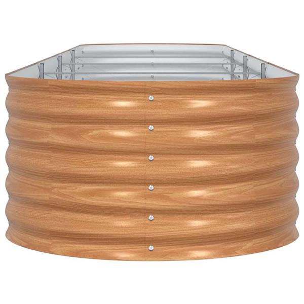 Grote foto vidaxl verhoogd bed bruin 400 x 80 x 44 cm staal tuin en terras overige tuin en terras