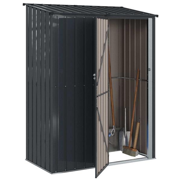 Grote foto vidaxl tuinhuisjes antraciet 153 5 x 86 x 200 cm metaal tuin en terras tuinhuisjes en blokhutten