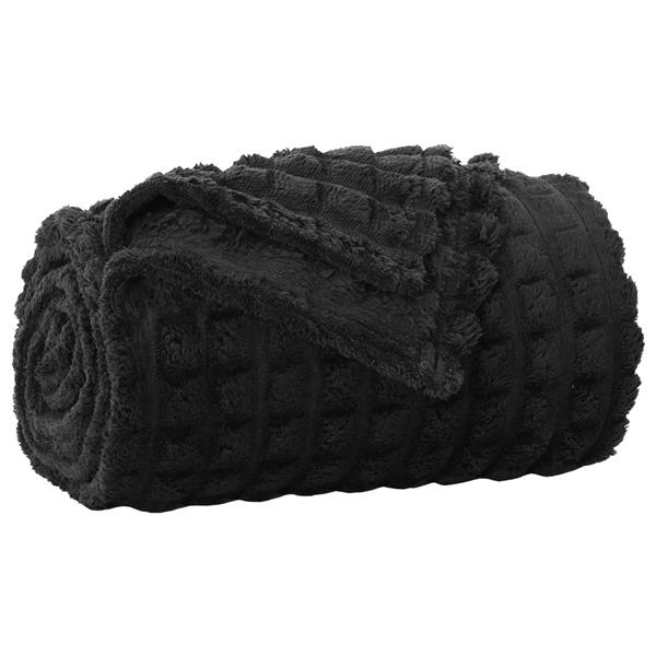 Grote foto vidaxl kleden 6 pcs zwart 200 x 150 cm fleece huis en inrichting bedden