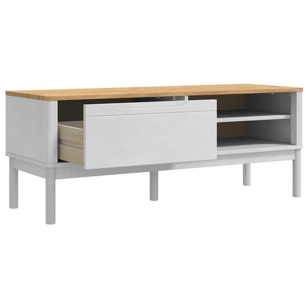 Grote foto vidaxl hal bank met lade floro wit 115 x 40 x 45 cm massief vurenhout huis en inrichting overige huis en inrichting