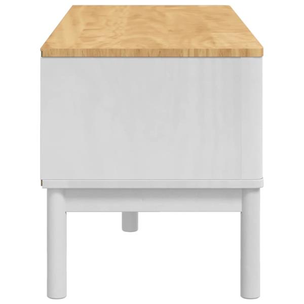 Grote foto vidaxl hal bank met lade floro wit 115 x 40 x 45 cm massief vurenhout huis en inrichting overige huis en inrichting