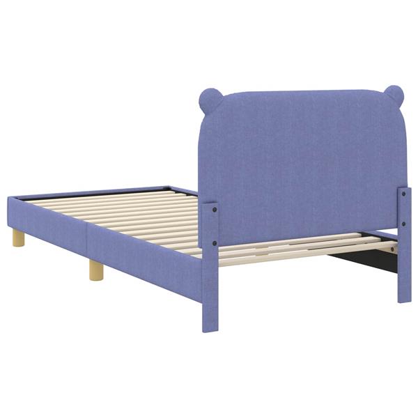 Grote foto vidaxl bedframe voor kinderen met hoofdbord jeans blauw 90 x 200 cm antiek en kunst stoelen en banken