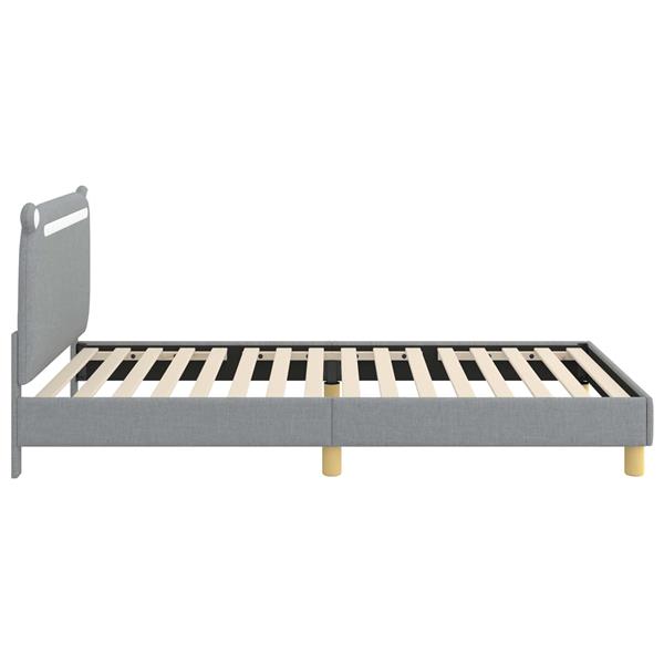 Grote foto vidaxl bedframe voor kinderen met hoofdbord lichtgrijs 90 x 190 cm antiek en kunst stoelen en banken